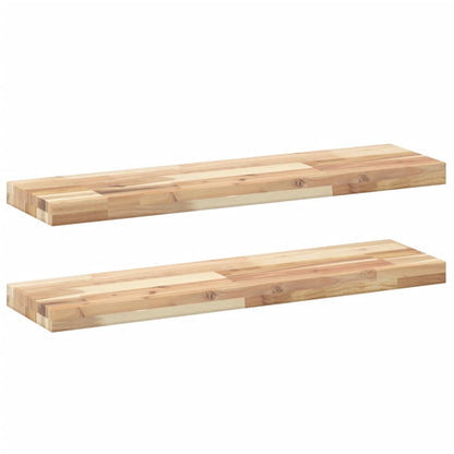 Mensole da Parete 2 pz 80x20x4 cm Legno Acacia Non Trattato