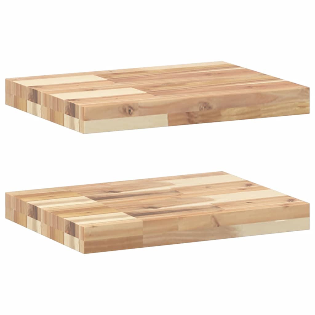 Mensole da Parete 2 pz 40x30x4 cm Legno Acacia Non Trattato
