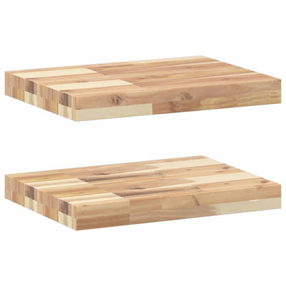 Mensole da Parete 2 pz 40x30x4 cm Legno Acacia Non Trattato