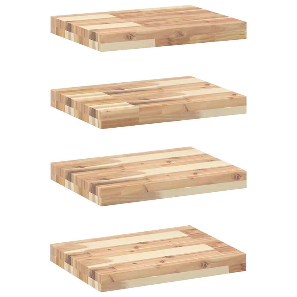 Mensole da Parete 4 pz 40x30x4 cm Legno Acacia Non Trattato