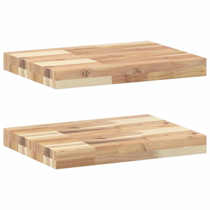 Mensole da Parete 2 pz 60x30x4 cm Legno Acacia Non Trattato