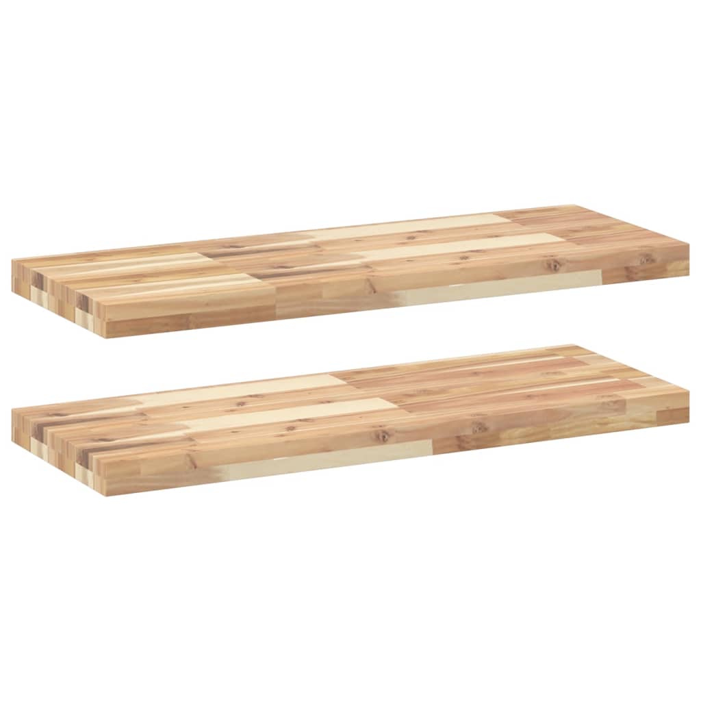 Mensole da Parete 2 pz 80x30x4 cm Legno Acacia Non Trattato