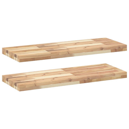 Mensole da Parete 2 pz 80x30x4 cm Legno Acacia Non Trattato