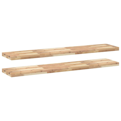 Mensole da Parete 2 pz 140x30x4 cm Legno Acacia Non Trattato