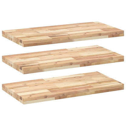 Mensole da Parete 3 pz 80x40x4 cm Legno Acacia Non Trattato