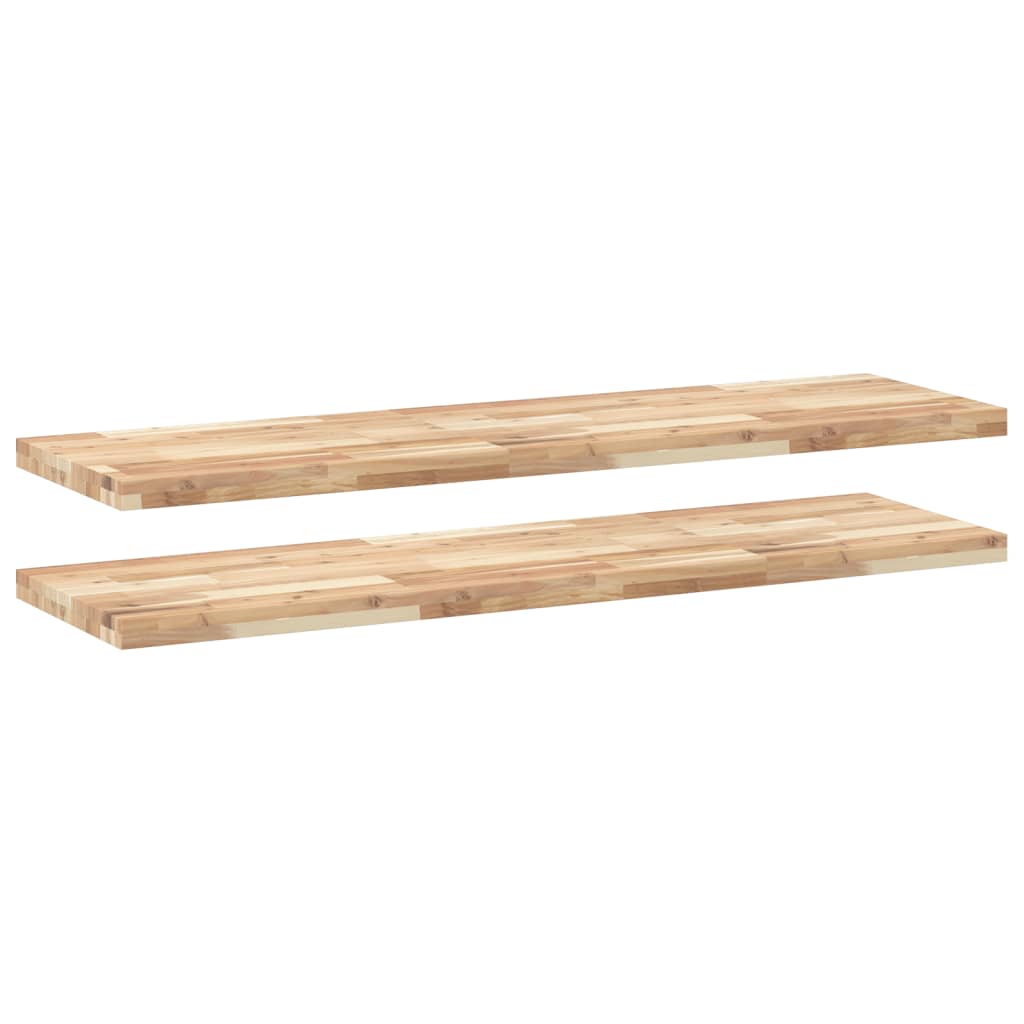 Mensole da Parete 2 pz 140x40x4 cm Legno Acacia Non Trattato
