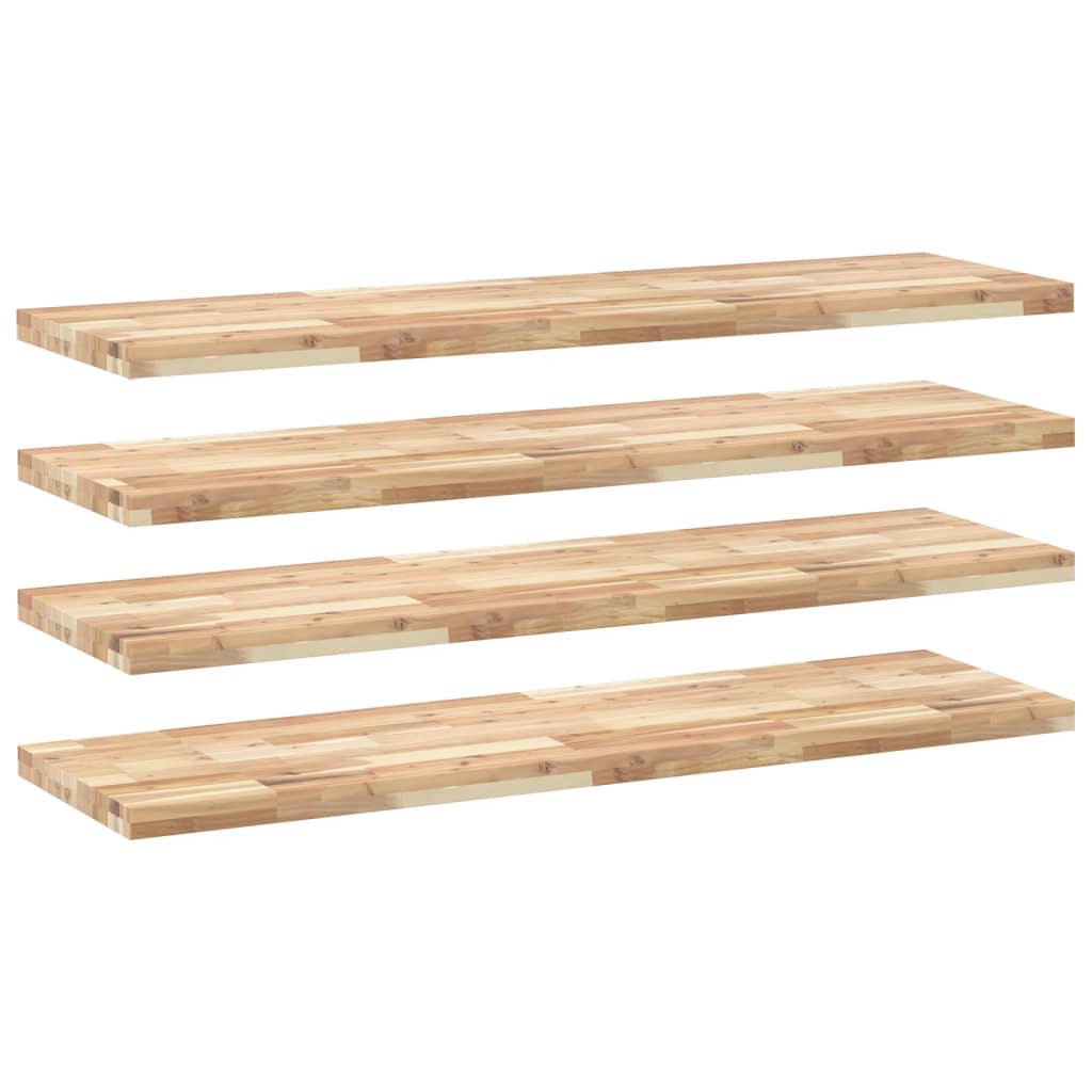Mensole da Parete 4 pz 160x40x4 cm Legno Acacia Non Trattato
