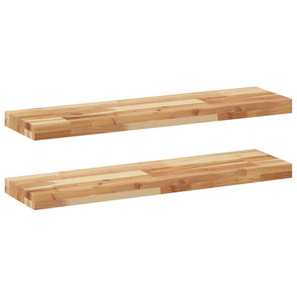 Mensole da Parete 2 pz 80x20x4 cm Legno Acacia Rifinito a Olio