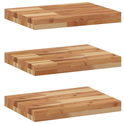 Mensole da Parete 3 pz 40x30x4 cm Legno Acacia Rifinito a Olio