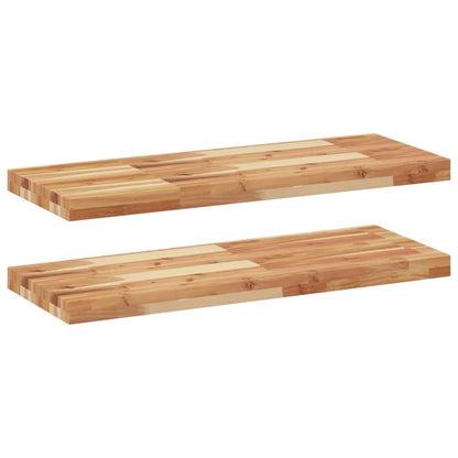 Mensole da Parete 2 pz 80x30x4 cm Legno Acacia Rifinito a Olio