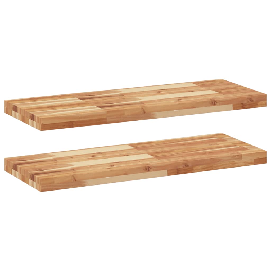 Mensole da Parete 2 pz 100x30x4 cm Legno Acacia Rifinito a Olio