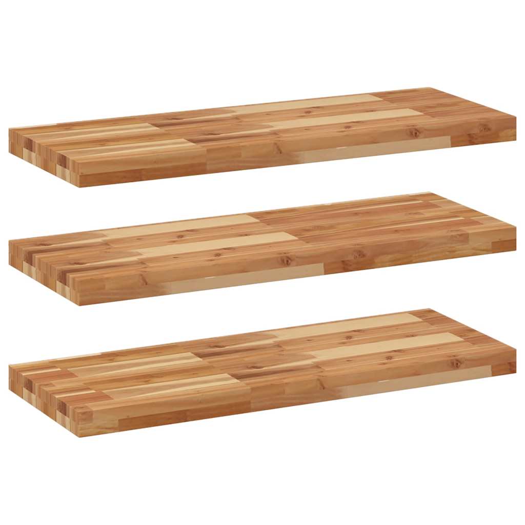 Mensole da Parete 3 pz 100x30x4 cm Legno Acacia Rifinito a Olio