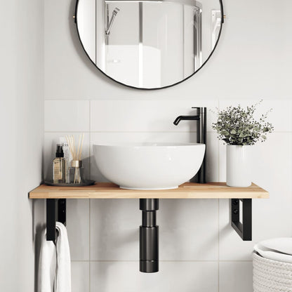Piano da Bagno Non Trattato 80x40x2 cm Legno Massello di Acacia