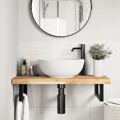 Piano da Bagno Non Trattato 100x40x4cm Legno Massello di Acacia