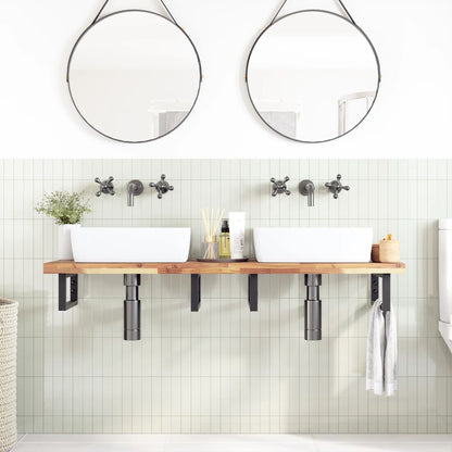 Piano da Bagno Non Trattato 140x40x4cm Legno Massello di Acacia
