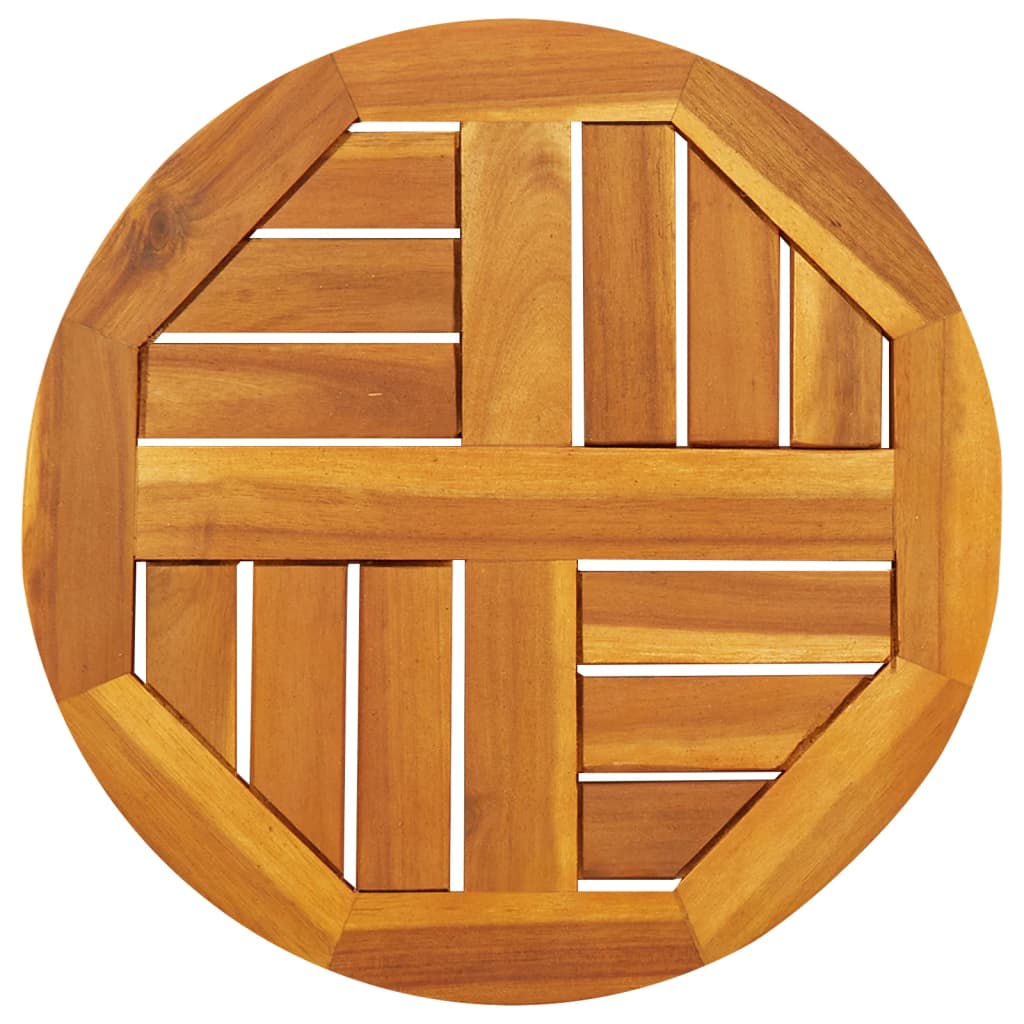 Piano per Tavolo Ã˜40x2 cm Rotondo in Legno Massello di Acacia