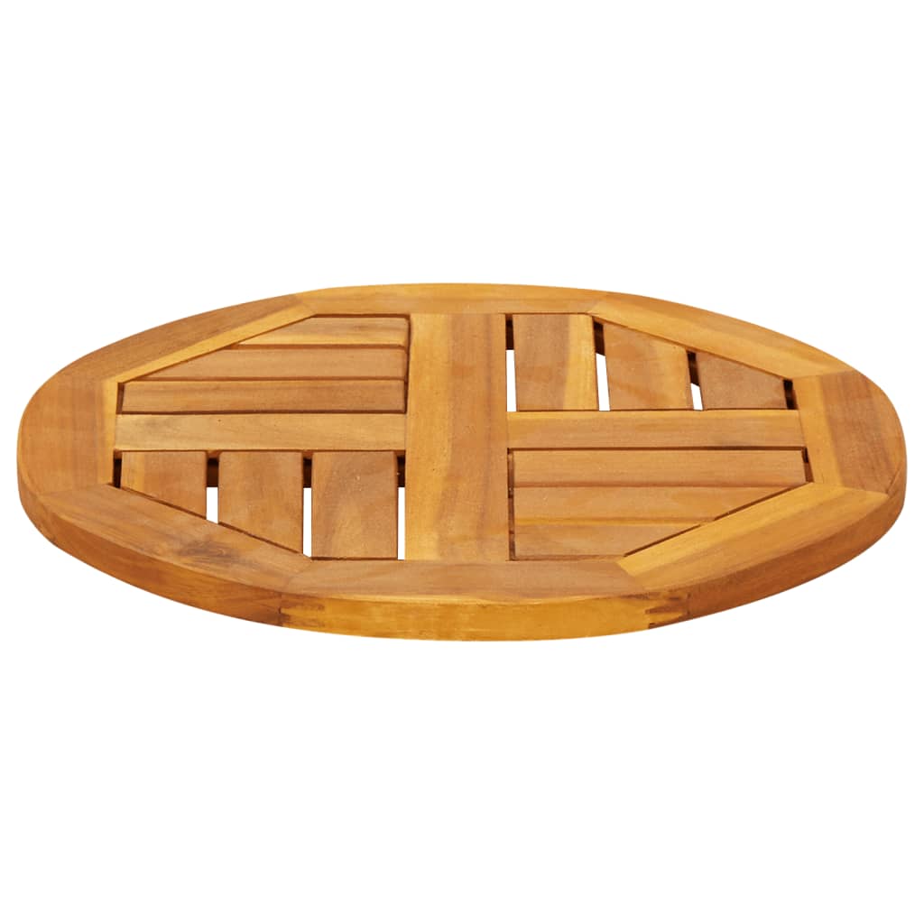 Piano per Tavolo Ã˜40x2 cm Rotondo in Legno Massello di Acacia