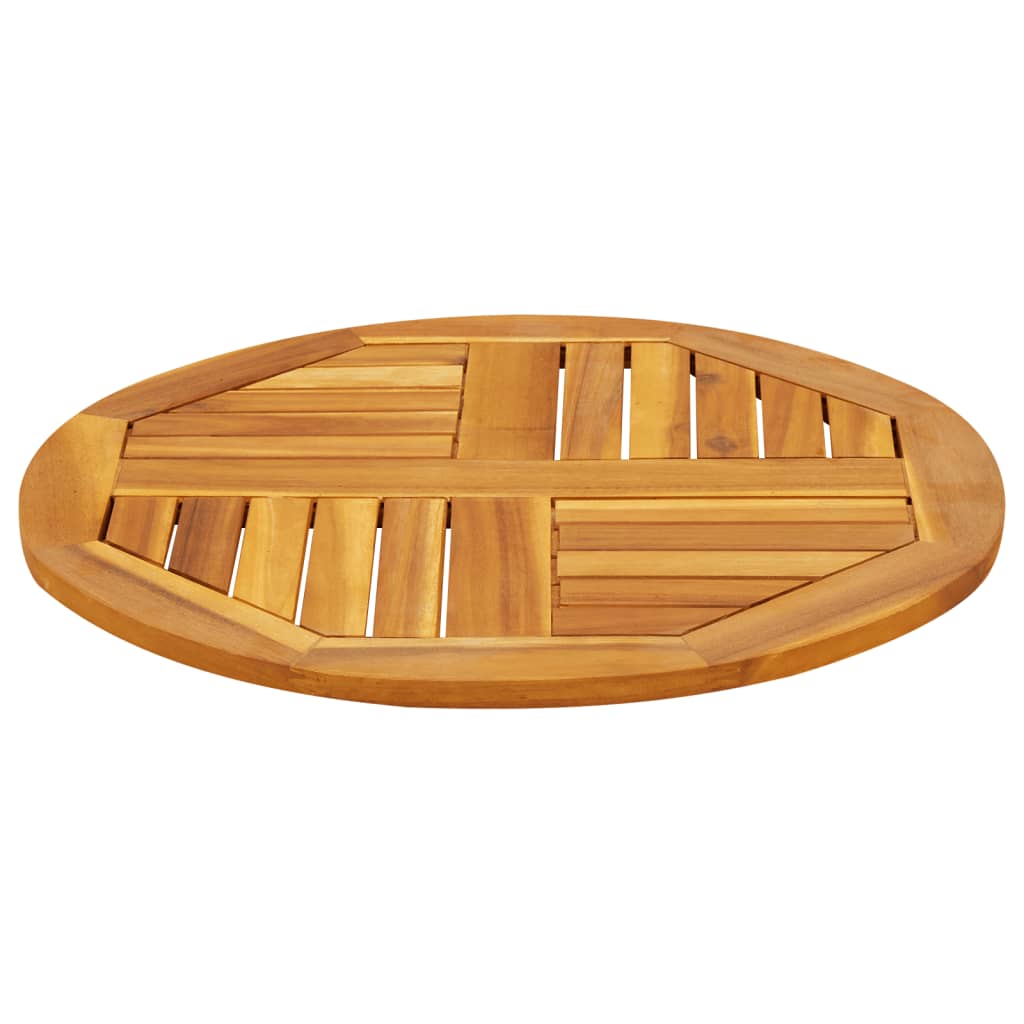 Piano per Tavolo Ã˜60x2 cm Rotondo in Legno Massello di Acacia