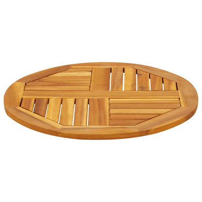 Piano per Tavolo Ã˜60x2 cm Rotondo in Legno Massello di Acacia