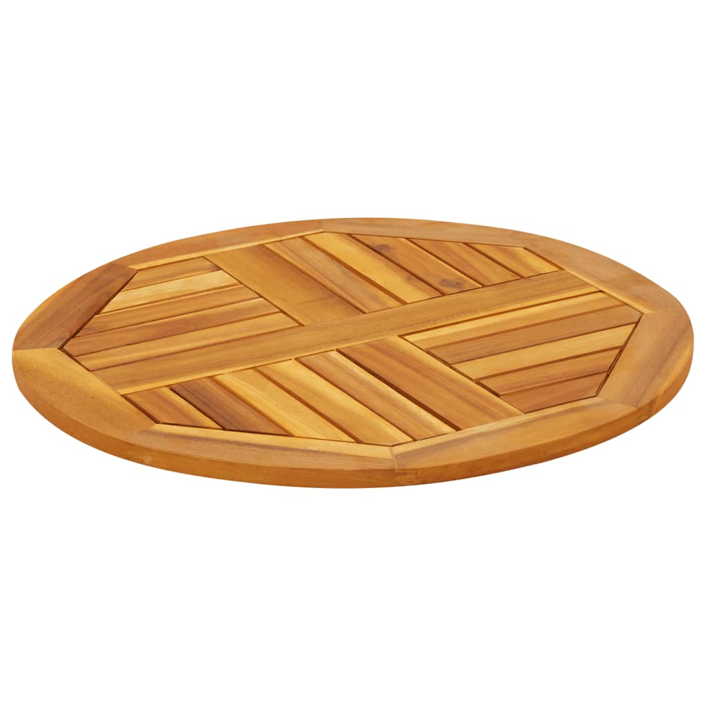 Piano per Tavolo Ã˜60x2 cm Rotondo in Legno Massello di Acacia