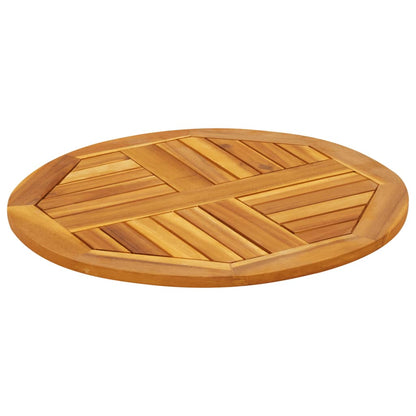 Piano per Tavolo Ã˜60x2 cm Rotondo in Legno Massello di Acacia