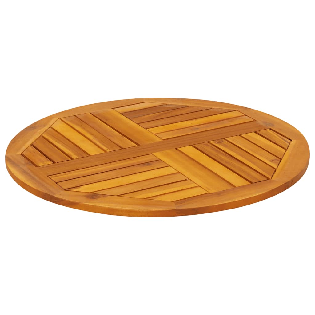 Piano per Tavolo Ã˜70x2 cm Rotondo in Legno Massello di Acacia