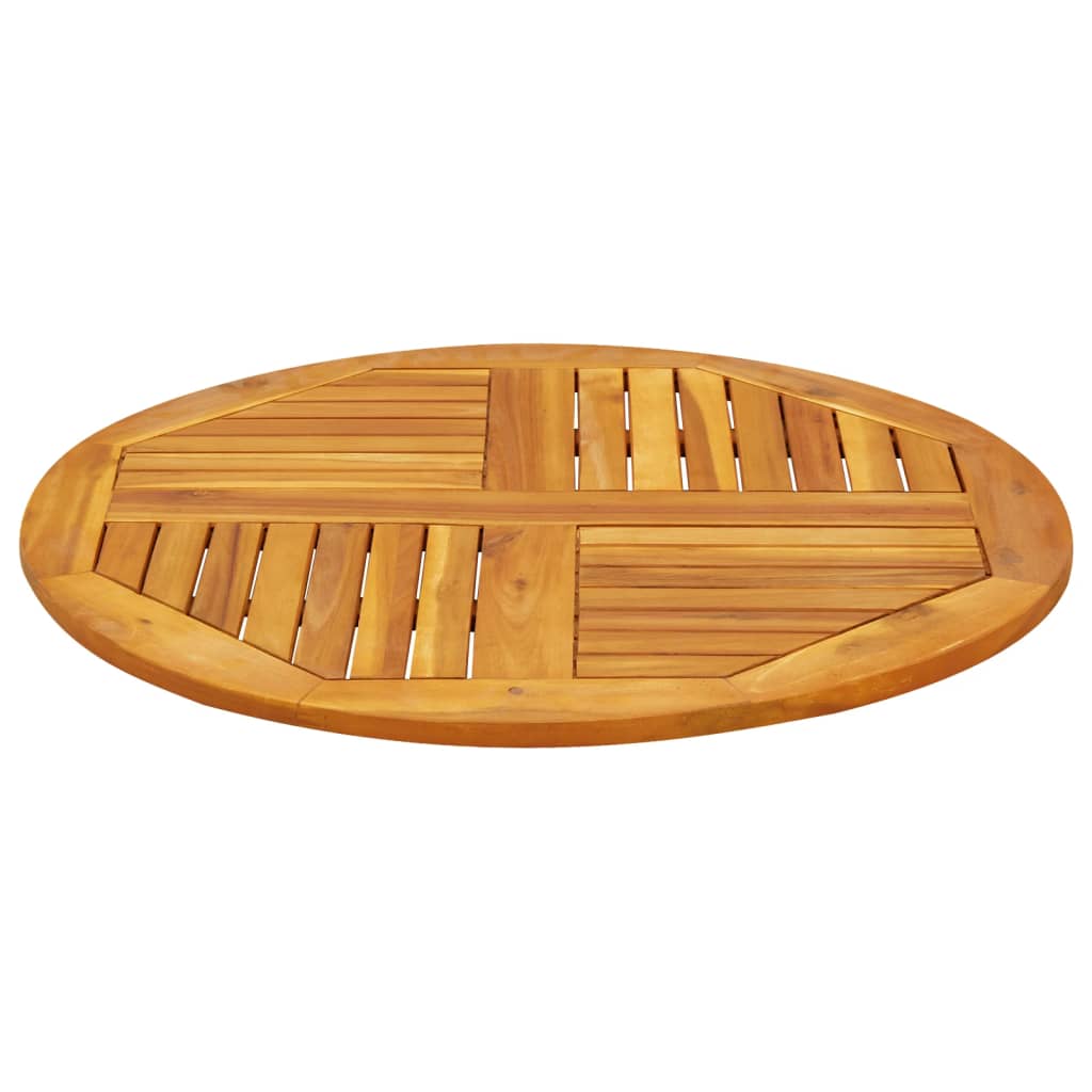 Piano per Tavolo Ã˜80x2,2 cm Rotondo in Legno Massello di Acacia