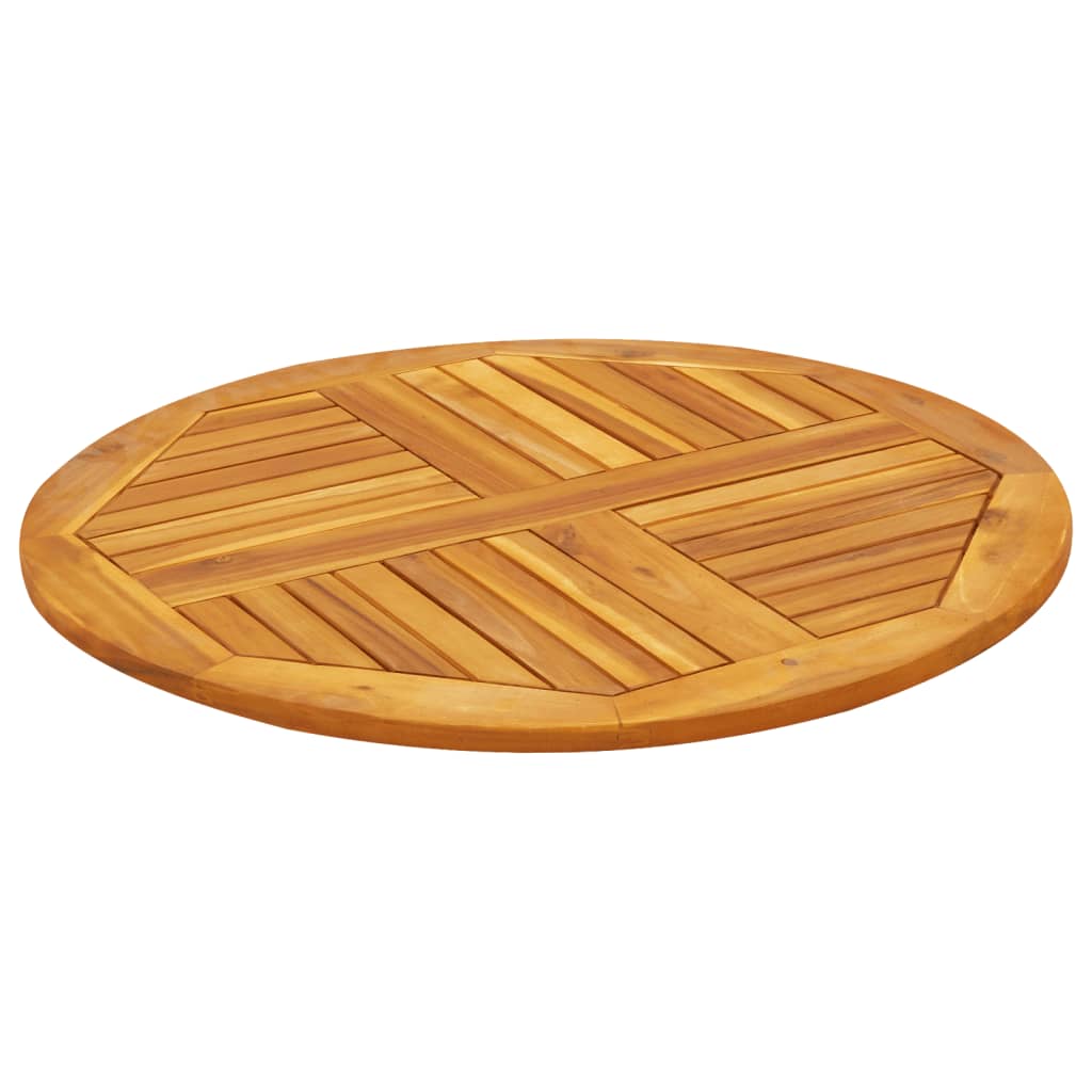 Piano per Tavolo Ã˜80x2,2 cm Rotondo in Legno Massello di Acacia