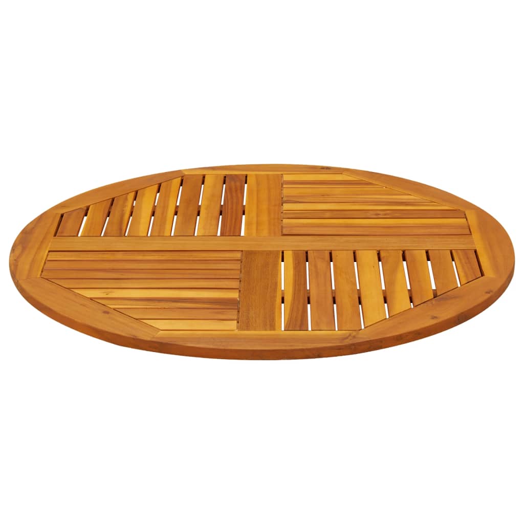 Piano per Tavolo ÃƒËœ90x2,2 cm Rotondo in Legno Massello di Acacia