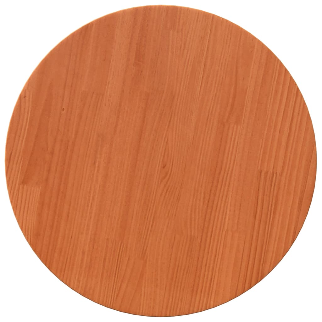Piano Tavolo Rotondo Marrone Cera Ã˜50x2,5cm Legno Massello Pino