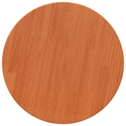Piano Tavolo Rotondo Marrone Cera Ã˜50x2,5cm Legno Massello Pino