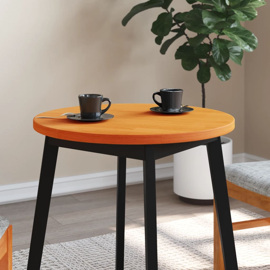 Piano Tavolo Rotondo Marrone Cera Ã˜60x2,5cm Legno Massello Pino