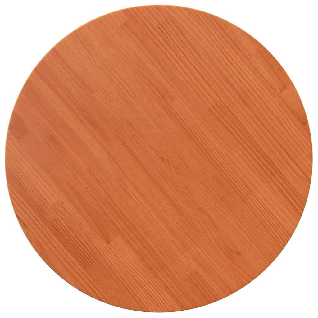 Piano Tavolo Rotondo Marrone Cera Ã˜70x2,5cm Legno Massello Pino