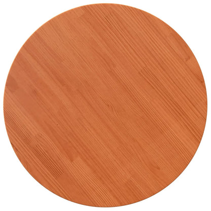 Piano Tavolo Rotondo Marrone Cera Ã˜70x2,5cm Legno Massello Pino