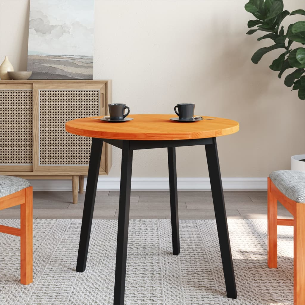 Piano Tavolo Rotondo Marrone Cera Ã˜70x2,5cm Legno Massello Pino
