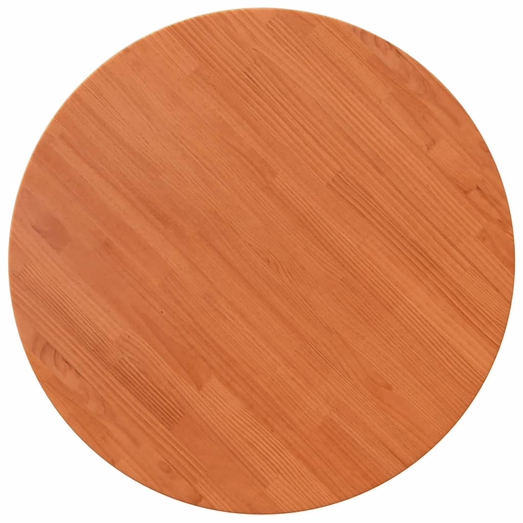 Piano Tavolo Rotondo Marrone Cera Ã˜80x2,5cm Legno Massello Pino