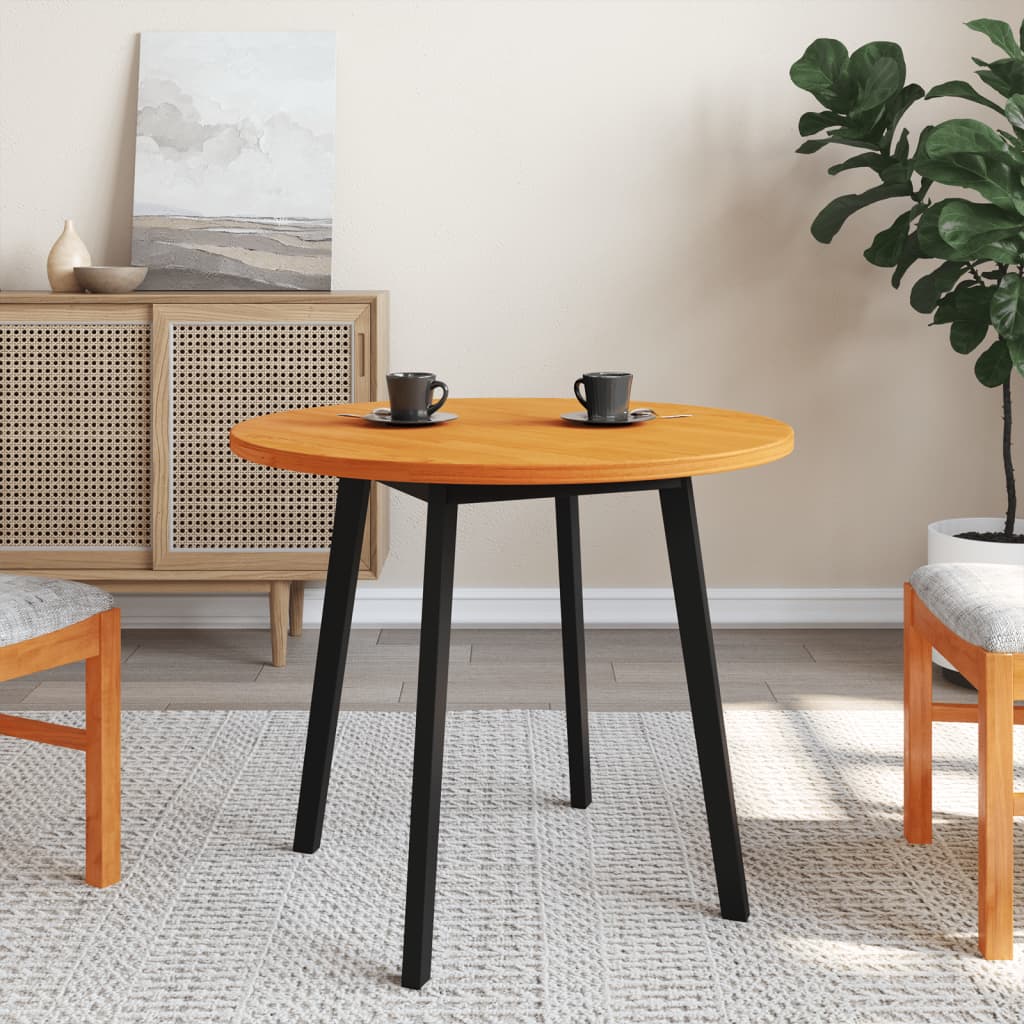 Piano Tavolo Rotondo Marrone Cera Ã˜80x2,5cm Legno Massello Pino