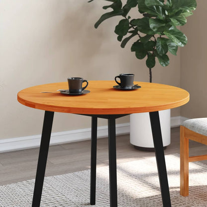 Piano Tavolo Rotondo Marrone Cera Ã˜80x2,5cm Legno Massello Pino