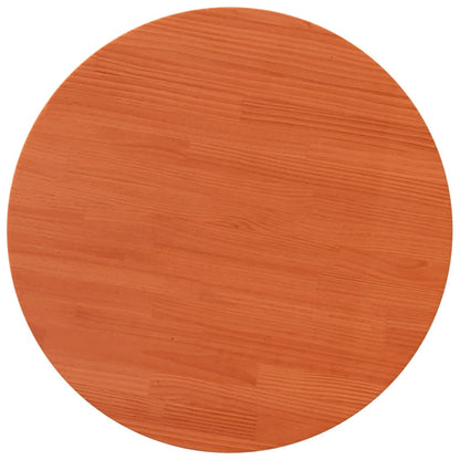 Piano Tavolo Rotondo Marrone Cera Ã˜90x2,5cm Legno Massello Pino