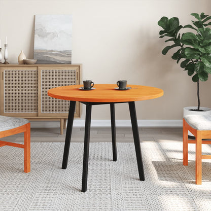 Piano Tavolo Rotondo Marrone Cera Ã˜90x2,5cm Legno Massello Pino