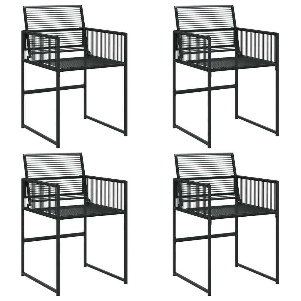 Sedie da Giardino 4 pz Nere in Polyrattan