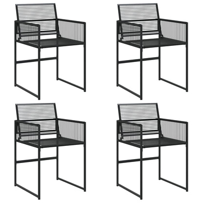 Sedie da Giardino 4 pz Nere in Polyrattan