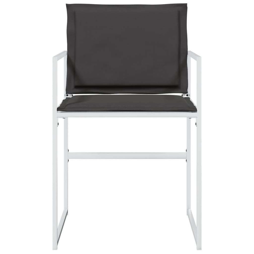 Sedie da Giardino con Cuscini 4 pz Bianchi Acciaio e Textilene