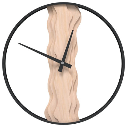 Orologio a Parete Marrone Ã˜35 cm in Ferro e Legno di Quercia