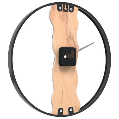 Orologio a Parete Marrone Ã˜35 cm in Ferro e Legno di Quercia