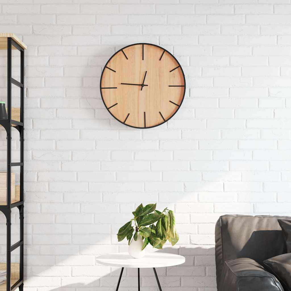 Orologio a Parete Marrone Ã˜39 cm in Ferro e Legno Multistrato