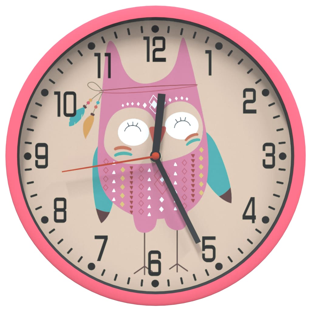Orologio da Parete Rosa Ã˜25,5 cm Polistirene e Vetro