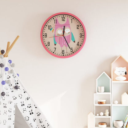 Orologio da Parete Rosa Ã˜25,5 cm Polistirene e Vetro