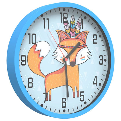 Orologio da Parete Blu Ã˜25,5 cm Polistirene e Vetro