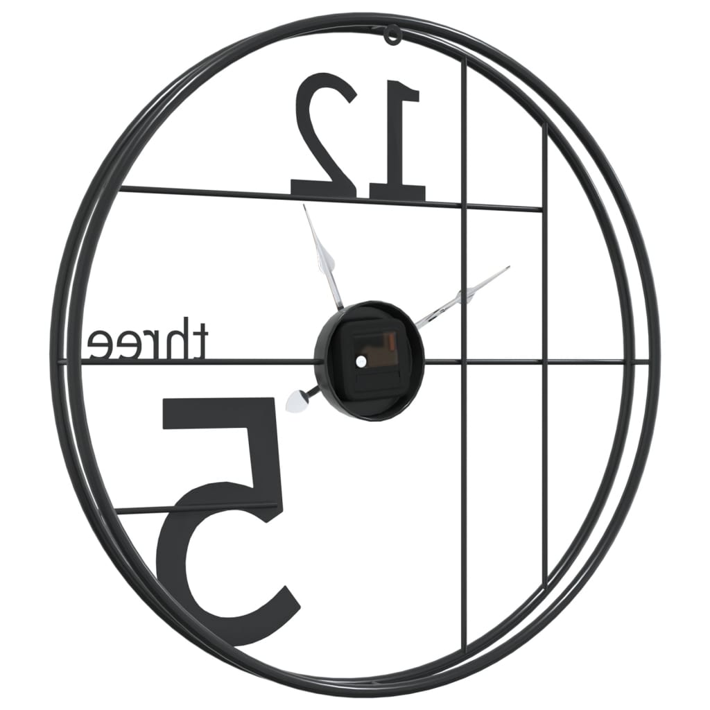 Orologio da Parete Nero Ã˜50 cm in Ferro